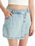 LC Waikiki Women's Standard Fit Plain Jean Shorts Skirt